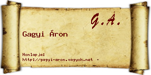 Gagyi Áron névjegykártya